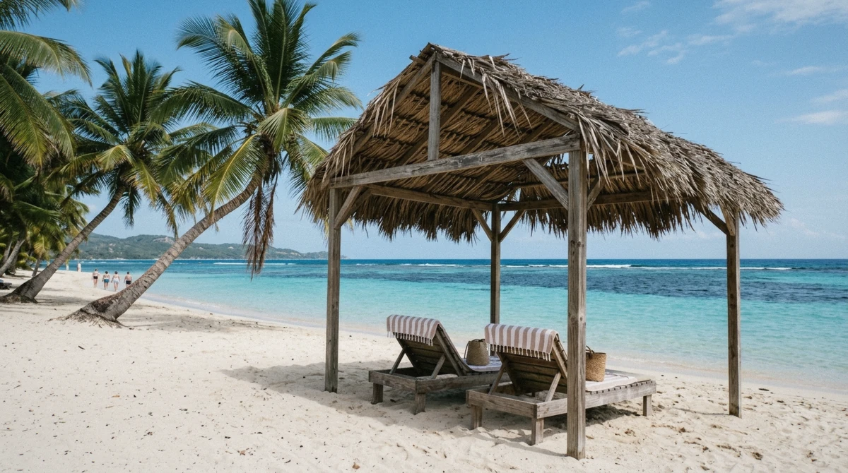 A beach club day at Roatan during the driest months, the best time to visit Roatan for calm water and clear skies